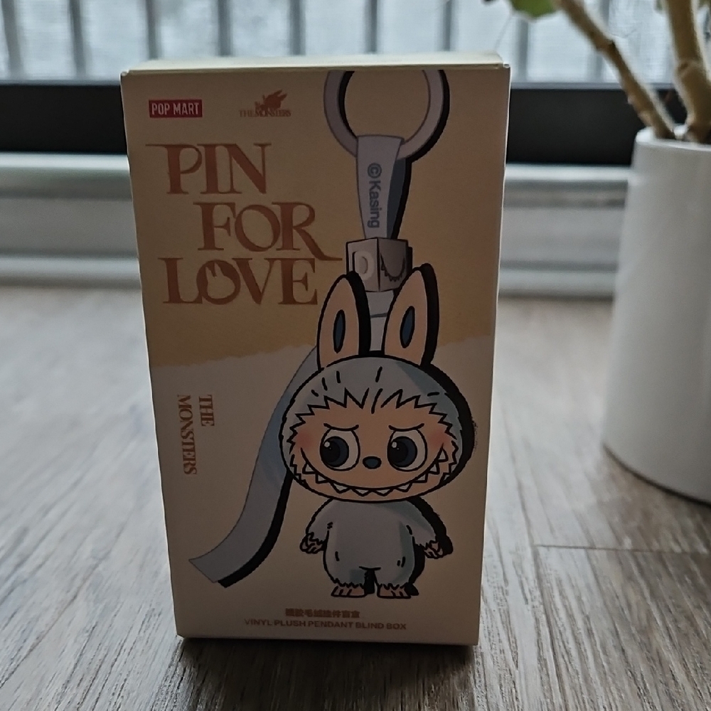 Pop Mart The Monsters Pin for Love Plush Keychain LETTER F